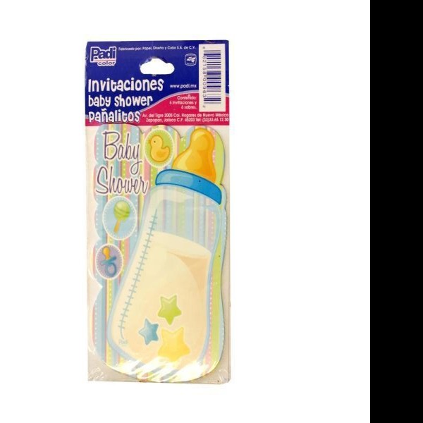 INVITACION CSUAJE BABY SHOWER PAÑAL. PADI CS.PAQ.C6 100